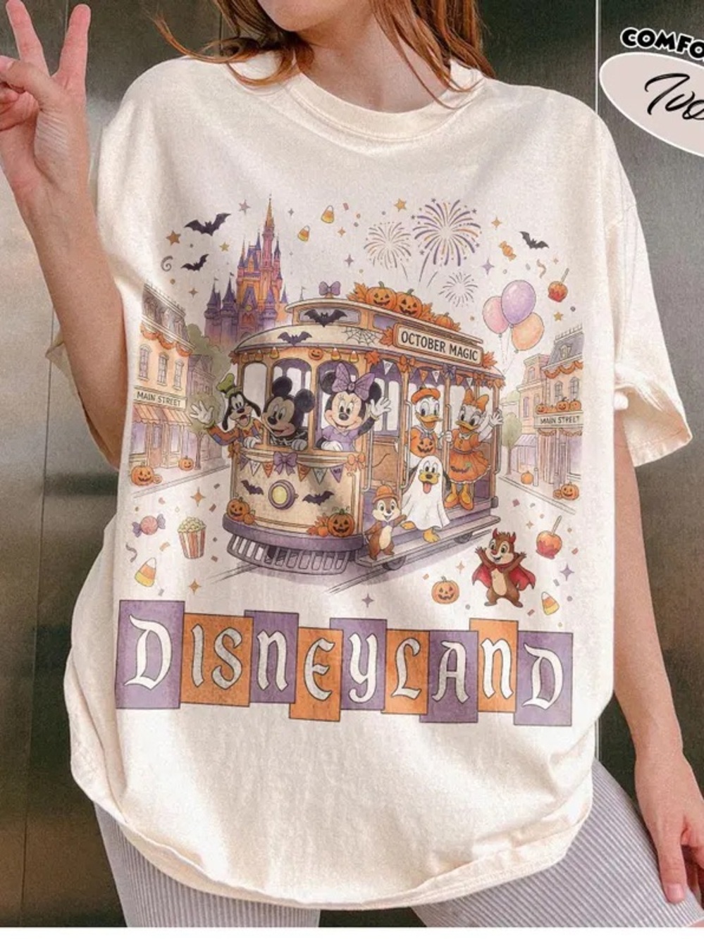 Disneyland October Magic Trolley Halloween with Mickey and friends T-shirt - Picture 5 of 9